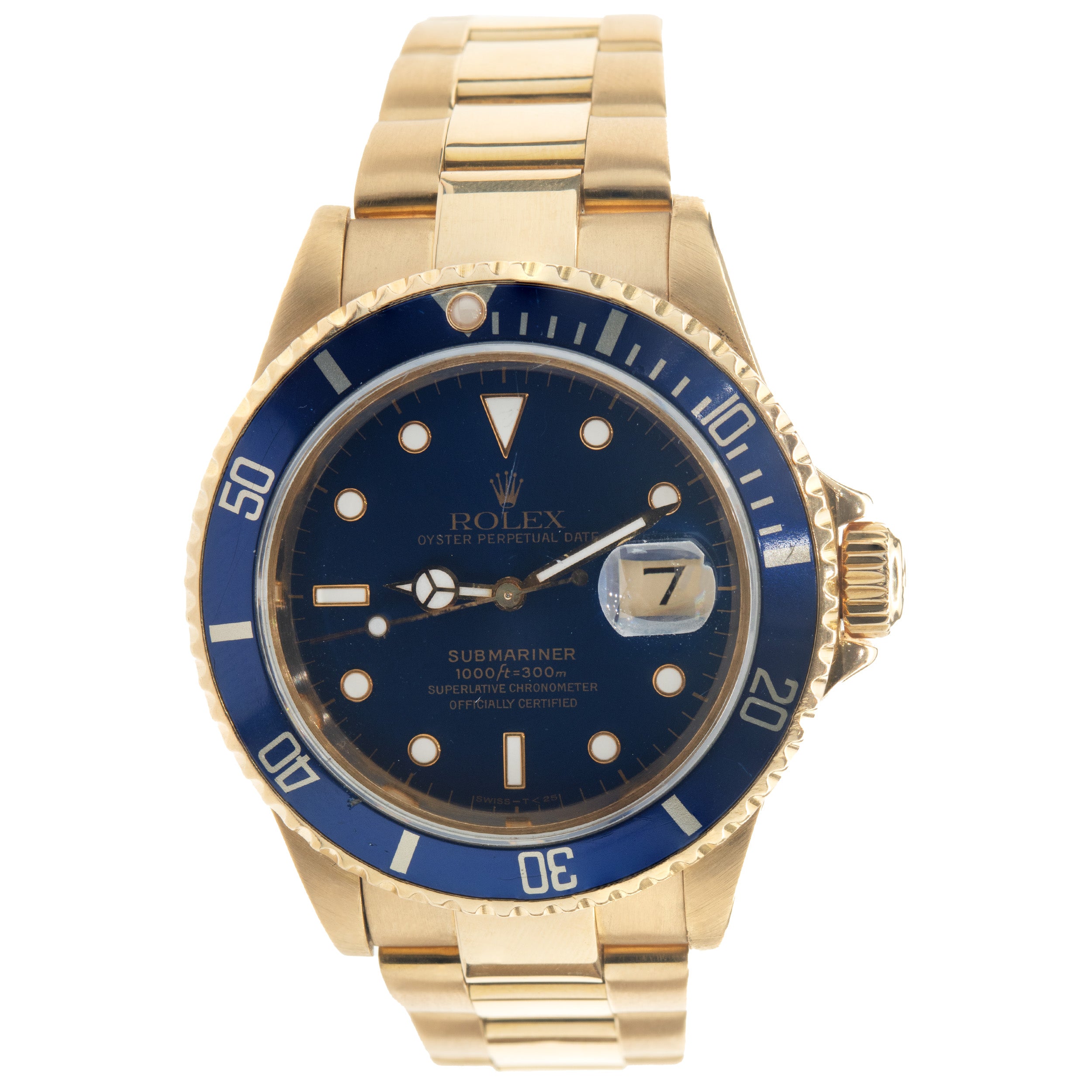 Rolex 18 Yellow Gold Submariner Blue Blue 40MM – The Estate Watch Jewelry