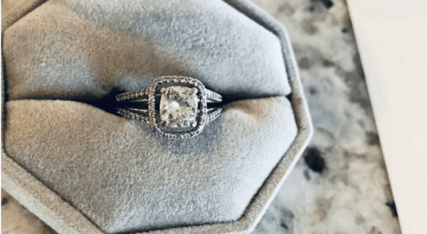 1.65 Carat Cushion Cut Halo Ring