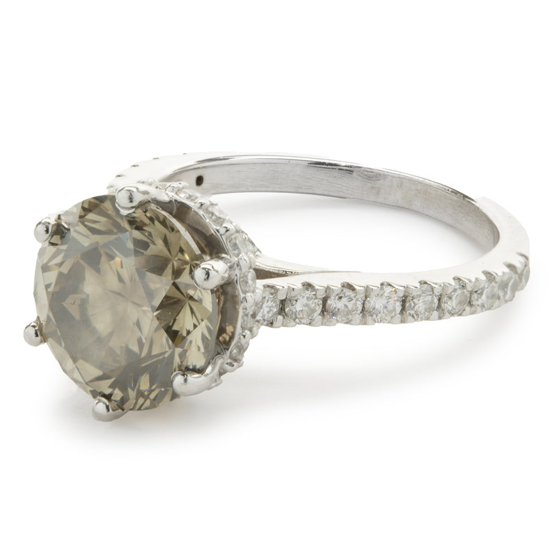 14k White Gold Round Brilliant Diamond Engagement Ring