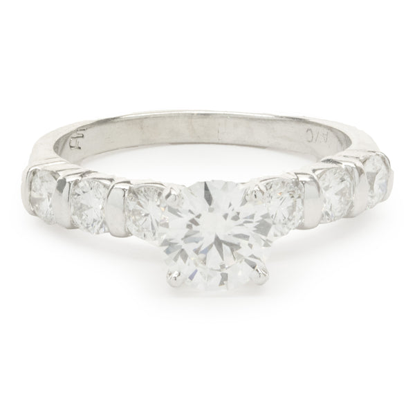 Platinum Round Brilliant Cut Diamond Engagement Ring