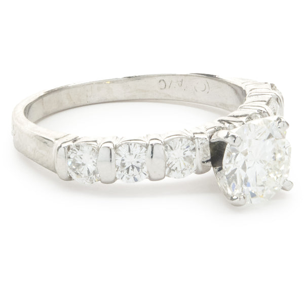 Platinum Round Brilliant Cut Diamond Engagement Ring