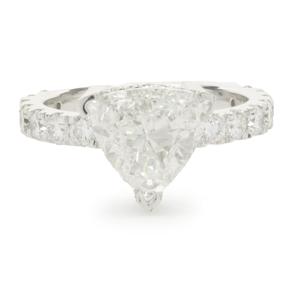 14 Karat White Gold Trillion Cut Diamond Engagement Ring