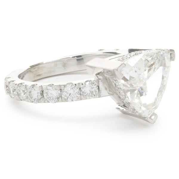 14 Karat White Gold Trillion Cut Diamond Engagement Ring