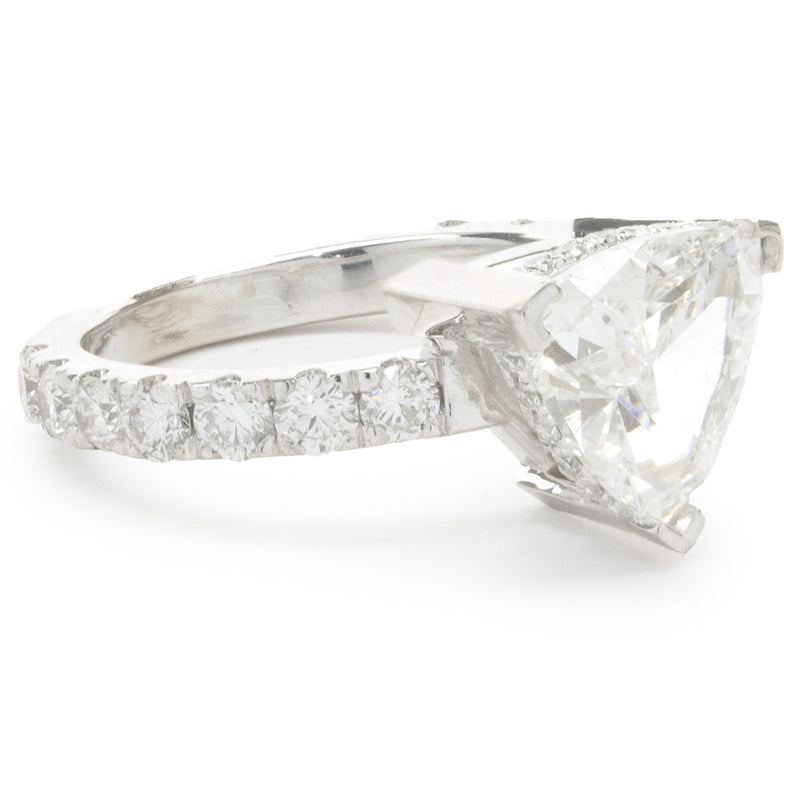 14 Karat White Gold Trillion Cut Diamond Engagement Ring