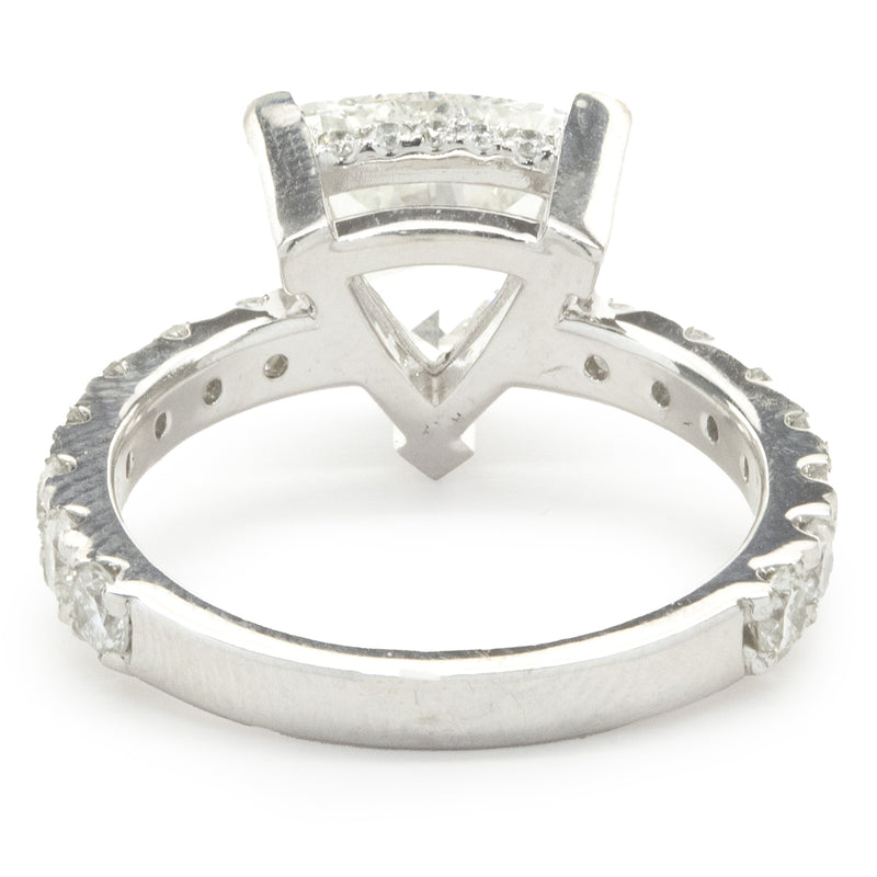 14 Karat White Gold Trillion Cut Diamond Engagement Ring