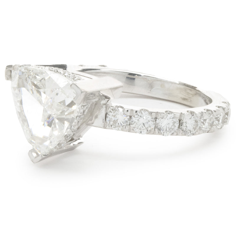 14 Karat White Gold Trillion Cut Diamond Engagement Ring