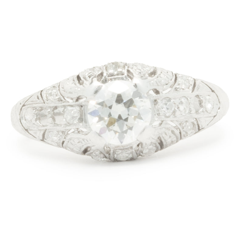 Platinum Vintage Art-Deco Diamond Engagement Ring