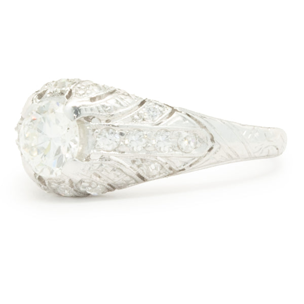 Platinum Vintage Art-Deco Diamond Engagement Ring