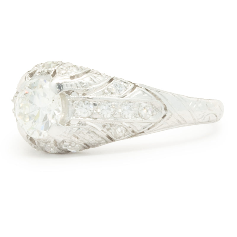 Platinum Vintage Art-Deco Diamond Engagement Ring