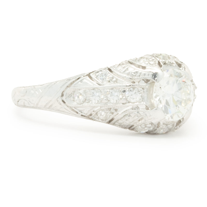 Platinum Vintage Art-Deco Diamond Engagement Ring