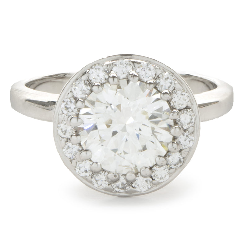 Platinum Round Brilliant Cut Diamond Engagement Ring