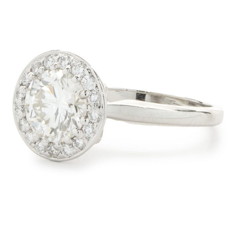 Platinum Round Brilliant Cut Diamond Engagement Ring