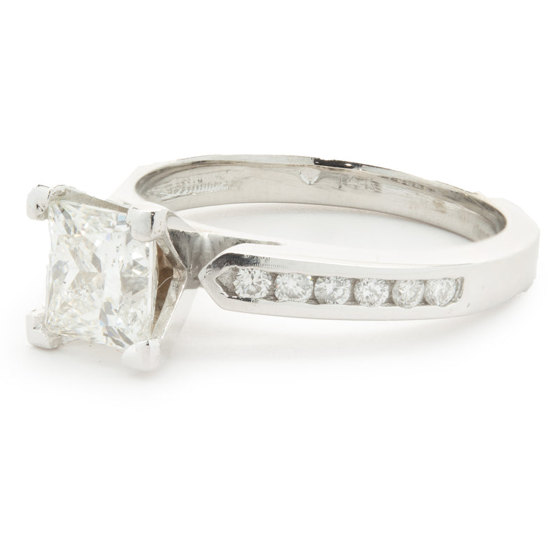 14 Karat White Gold Princess Cut Diamond Engagement Ring