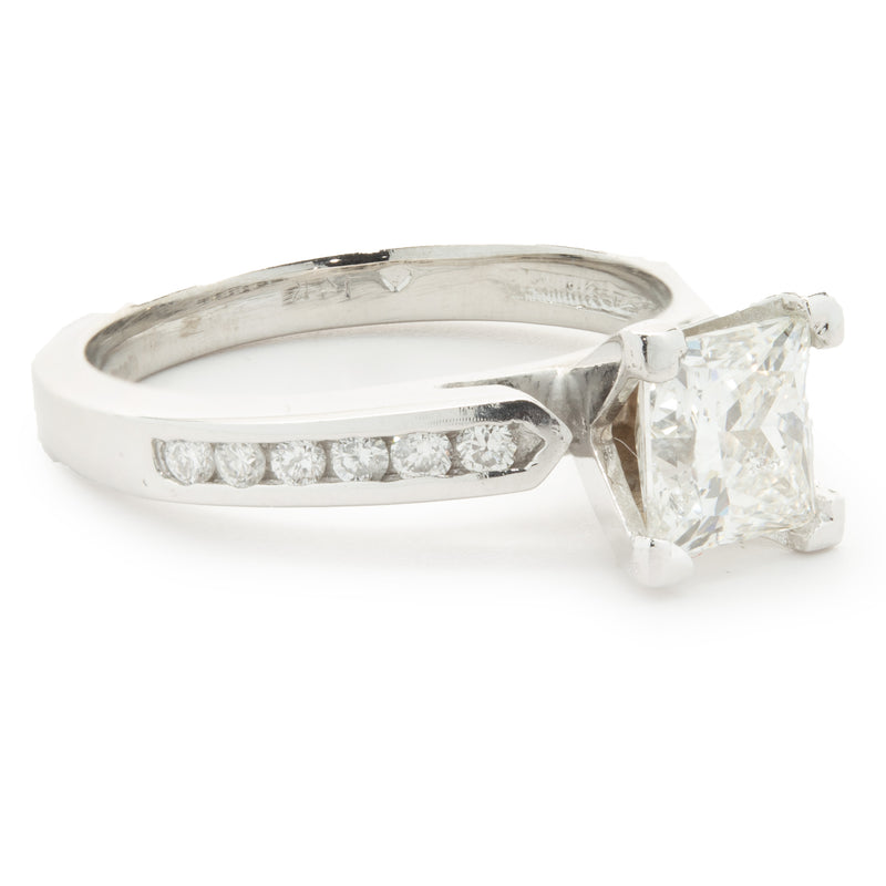 14 Karat White Gold Princess Cut Diamond Engagement Ring