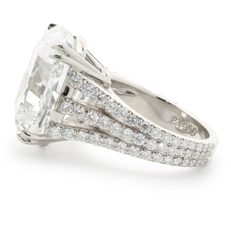 Platinum Cushion Cut Diamond Engagement Ring