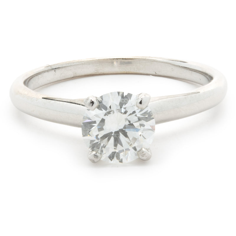 14 Karat White Gold Round Brilliant Cut Diamond Engagement Ring