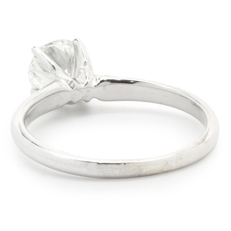 14 Karat White Gold Round Brilliant Cut Diamond Engagement Ring