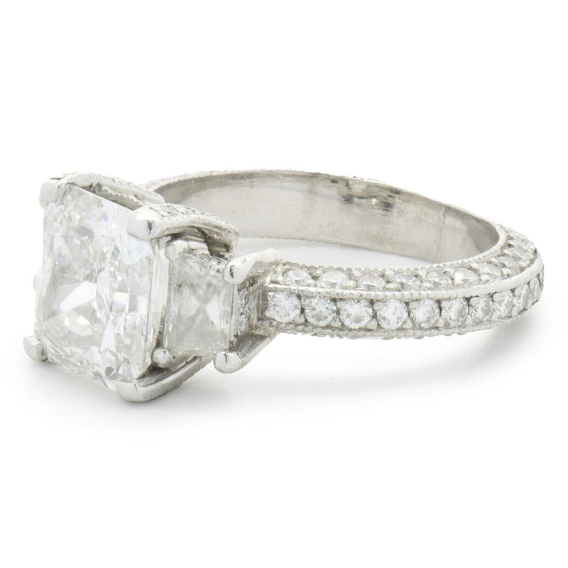 Platinum Radiant Cut Diamond Engagement Ring