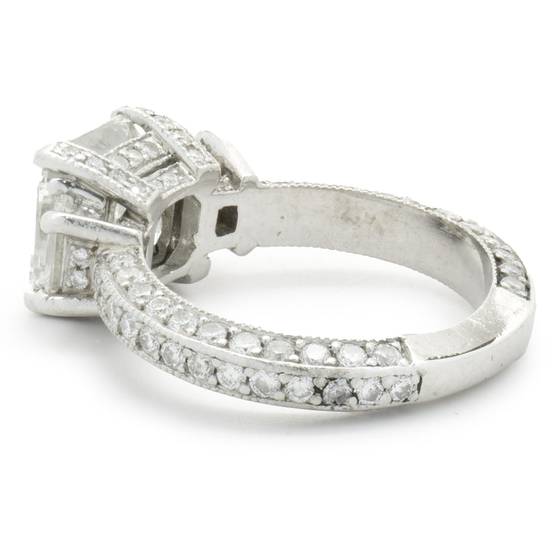 Platinum Radiant Cut Diamond Engagement Ring