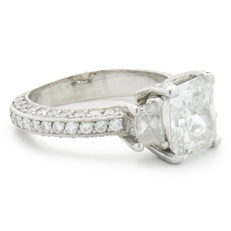 Platinum Radiant Cut Diamond Engagement Ring