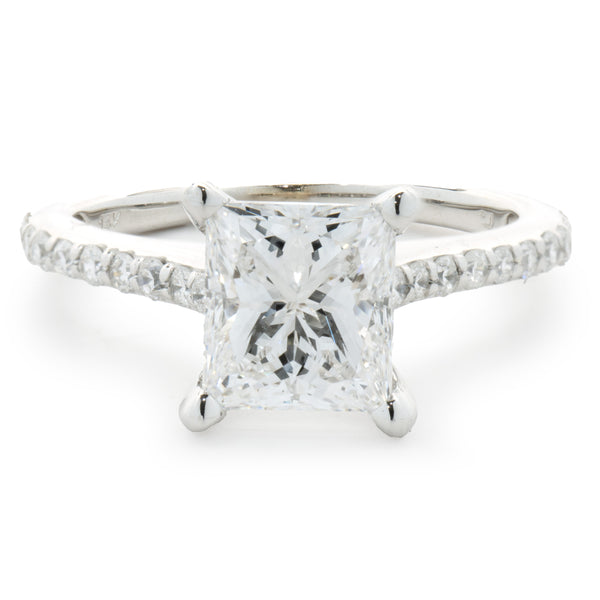 14 Karat White Gold Radiant Cut Diamond Engagement Ring