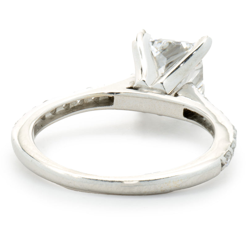 14 Karat White Gold Radiant Cut Diamond Engagement Ring