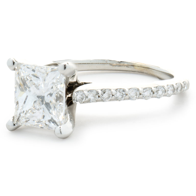 14 Karat White Gold Radiant Cut Diamond Engagement Ring