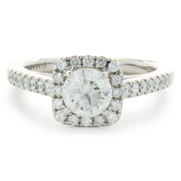 18 Karat White Gold Round Brilliant Cut Diamond Engagement Ring