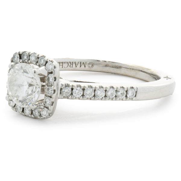 18 Karat White Gold Round Brilliant Cut Diamond Engagement Ring