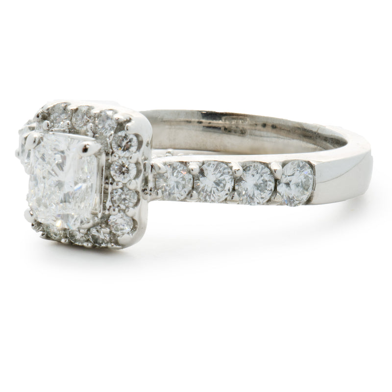14 Karat White Gold Radiant Cut Diamond Engagement Ring