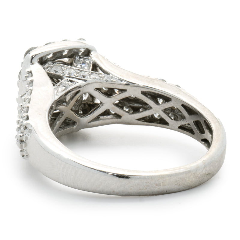 14 Karat White Gold Quad-Set Diamond Engagement Ring