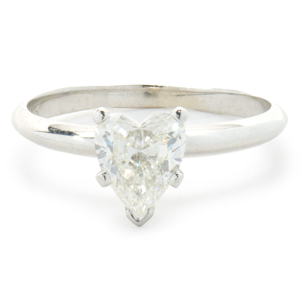 14 Karat White Gold Heart Cut Diamond Engagement Ring