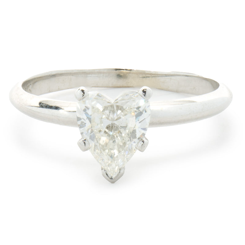 14 Karat White Gold Heart Cut Diamond Engagement Ring