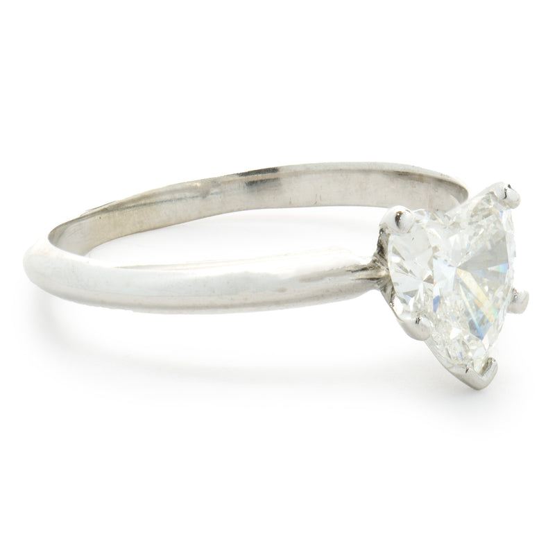 14 Karat White Gold Heart Cut Diamond Engagement Ring
