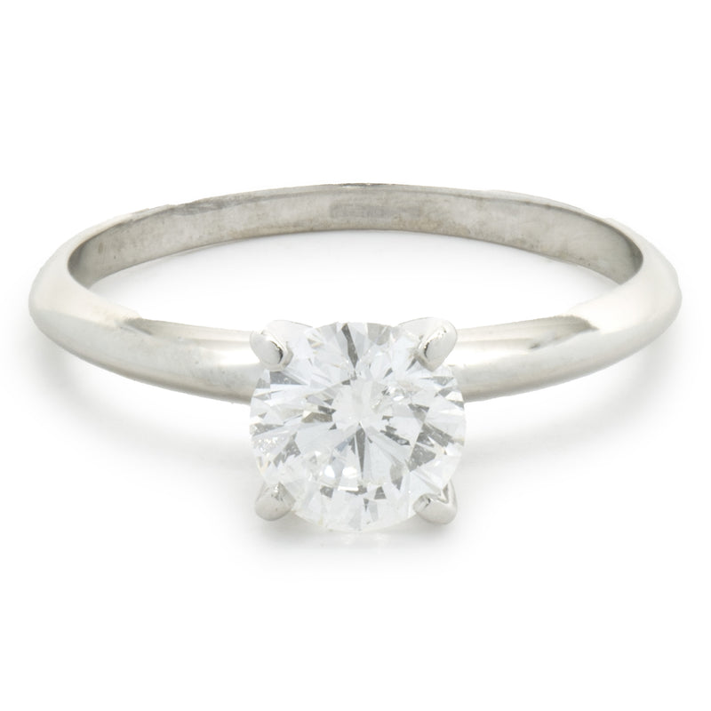 14 Karat White Gold Round Brilliant Cut Diamond Engagement Ring
