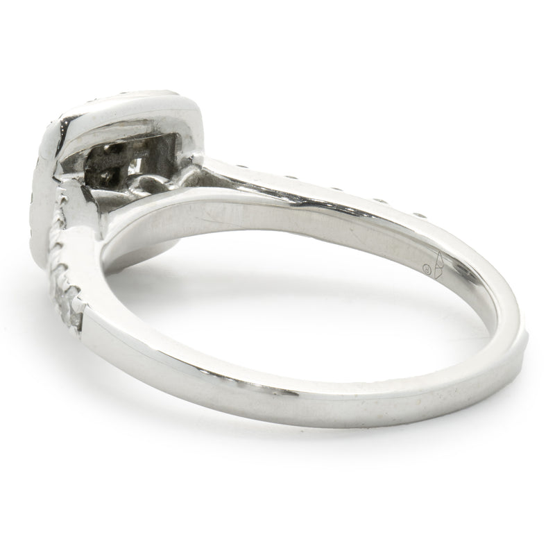 14 Karat White Gold Pave Diamond Engagement Ring