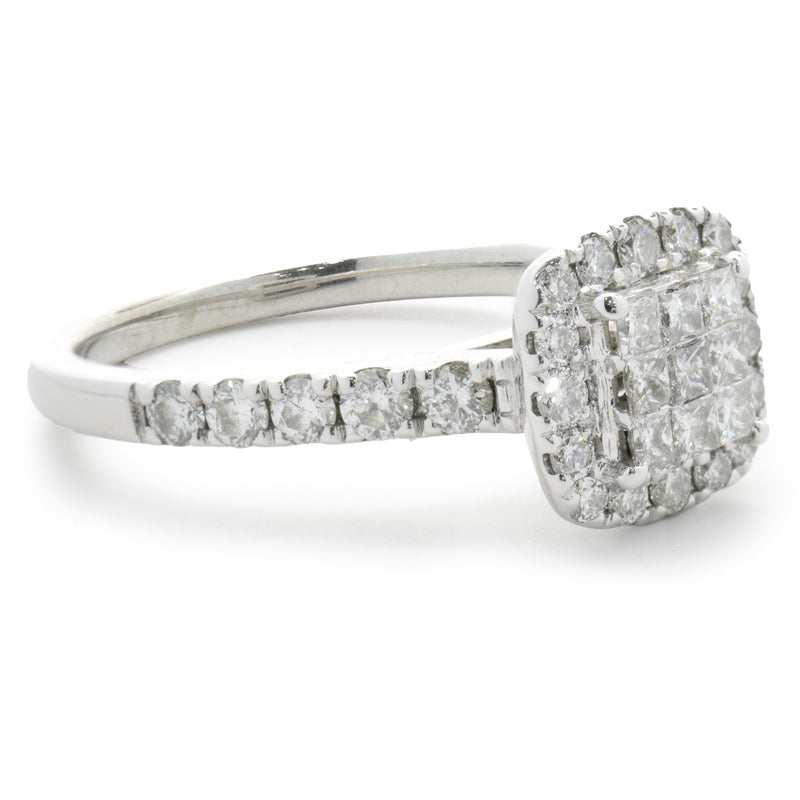 14 Karat White Gold Pave Diamond Engagement Ring