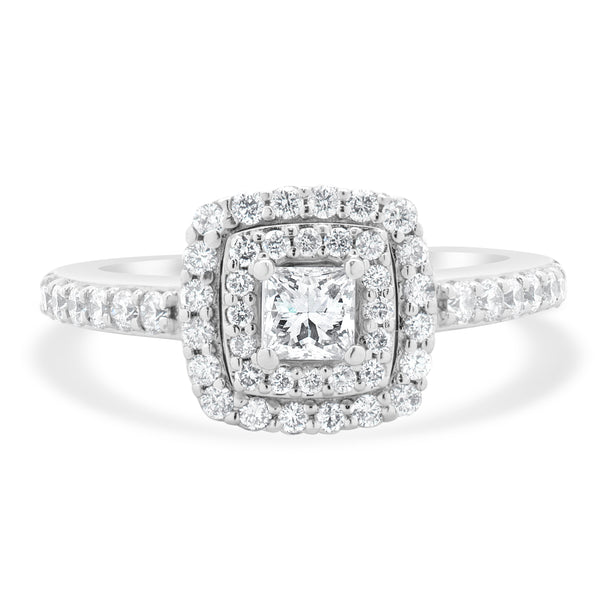 14 Karat White Gold Princess Cut Diamond Engagement Ring