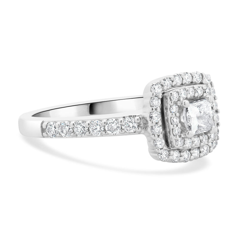 14 Karat White Gold Princess Cut Diamond Engagement Ring