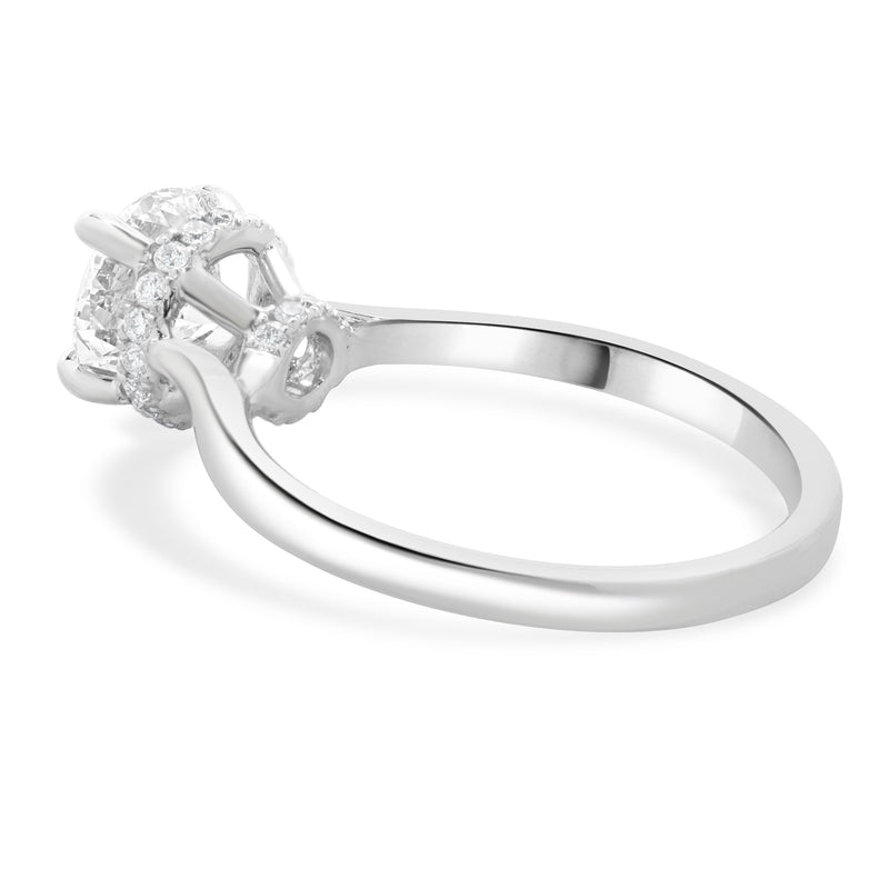 14 Karat White Gold Round Brilliant Cut Diamond Engagement Ring