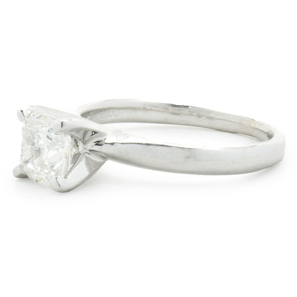 14k White Gold Cushion Cut Diamond Engagement Ring