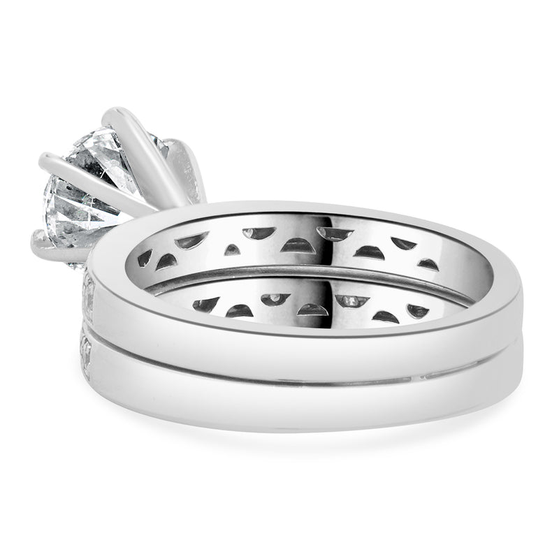 14 Karat White Gold Round Brilliant Cut Diamond Engagement Ring