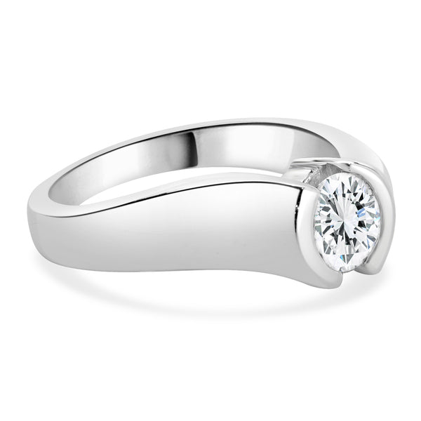 Kabana 14 Karat White Gold Round Brilliant Cut Diamond Engagement Ring