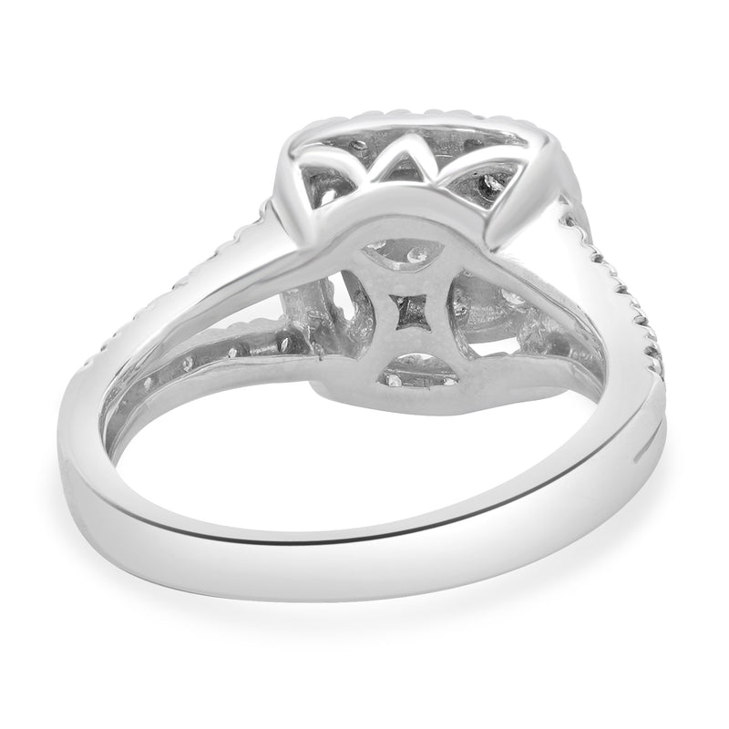 10 Karat White Gold Pave Diamond Engagement Ring