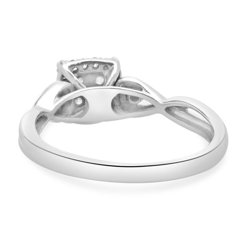 10 Karat White Gold Pave Diamond Engagement Ring
