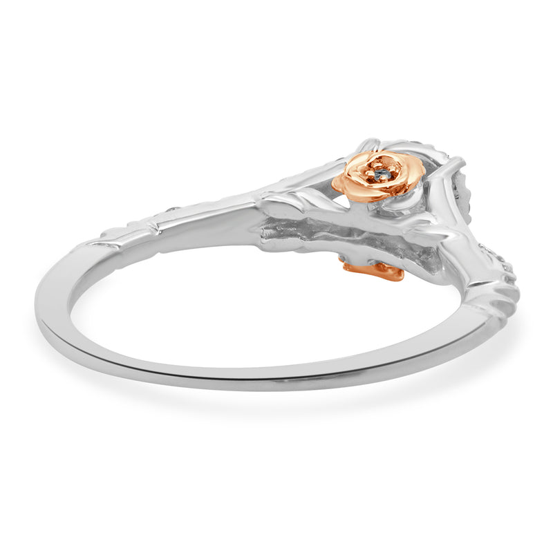 Disney 10 Karat Two Tone Diamond “Rose” Engagement Ring