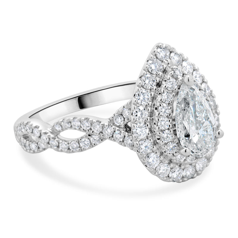Neil Lane 14 Karat White Gold Pear Cut Diamond Engagement Ring