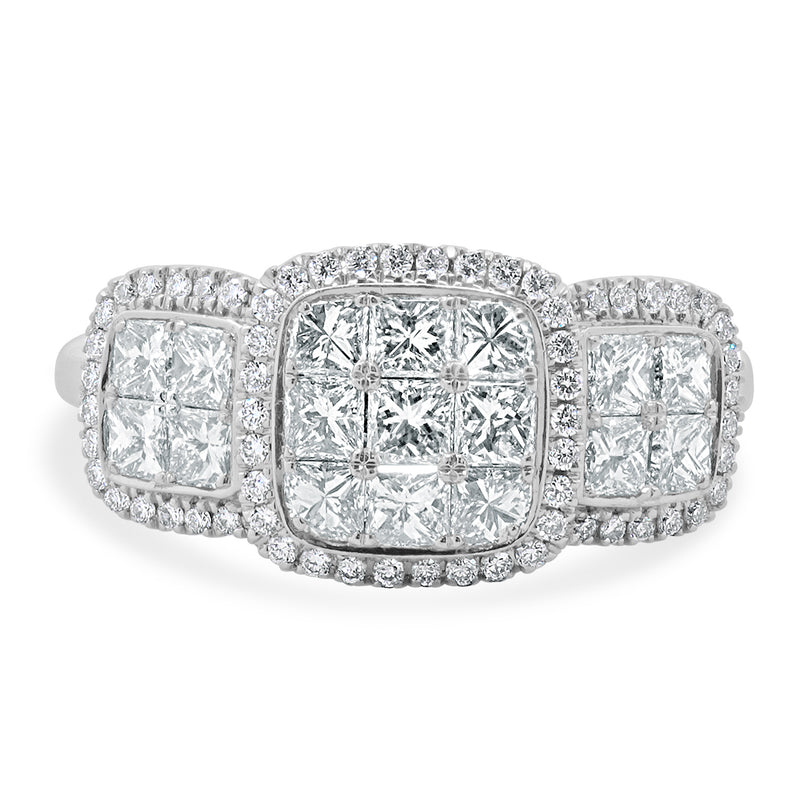 18 Karat White Gold Pave Diamond Engagement Ring