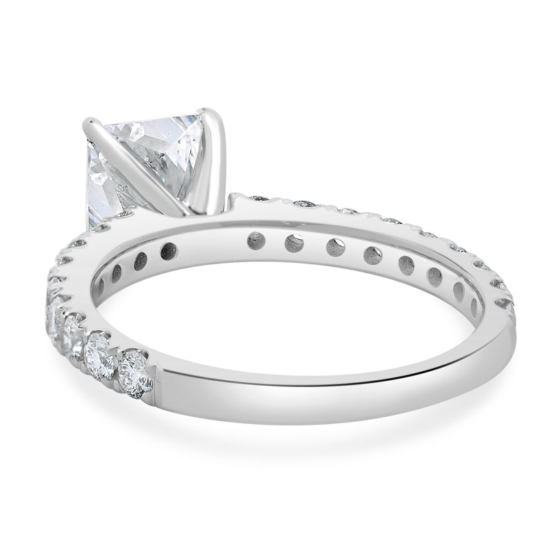 18 Karat White Gold Radiant Cut Diamond Engagement Ring