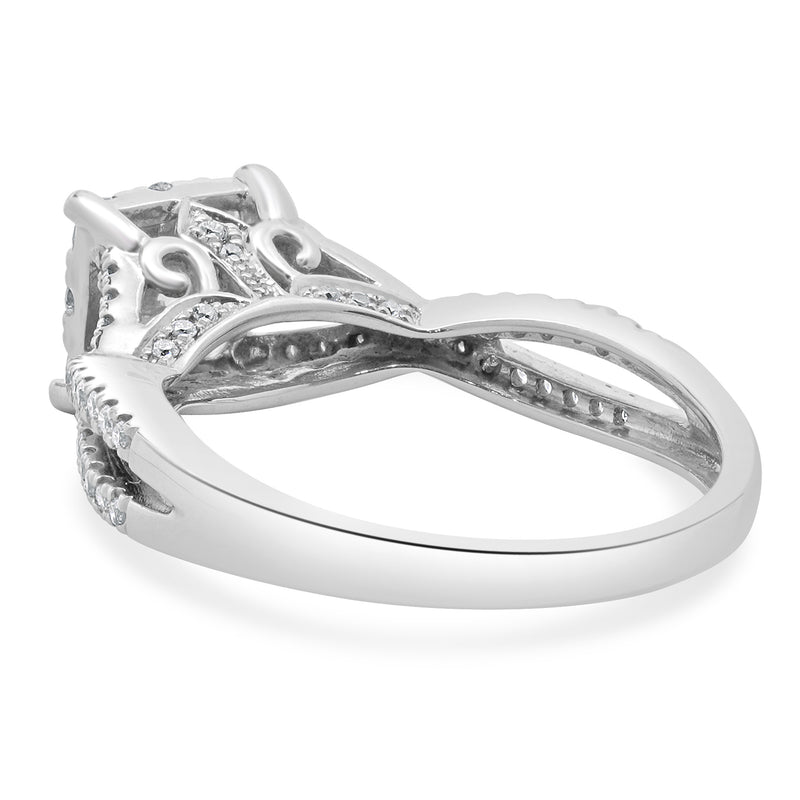 14 Karat White Gold Pave Diamond Engagement Ring